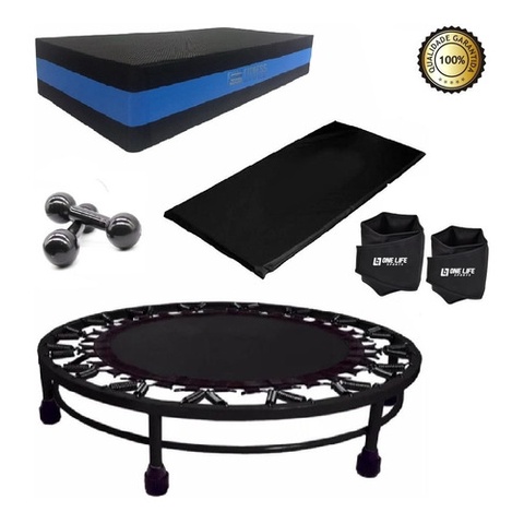 Kit Aeróbico Mini Jump+colchonete+peso2kg+caneleira2kg+step