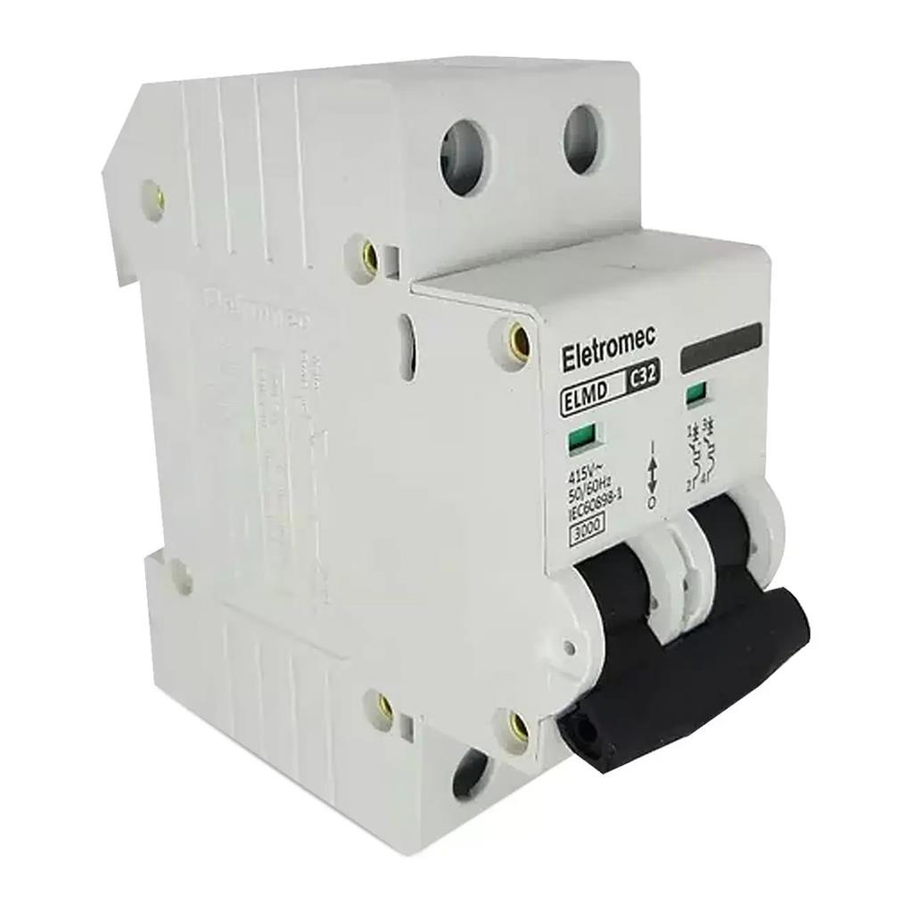 Disjuntor Mini Bipolar 10A Ate 32A Curva C ELMD Eletromec