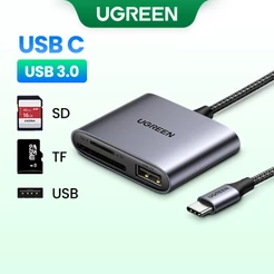 Leitor De Cartões UGREEN USB C Tipo Para 2.0 SD Micro TF PC Portátil Adaptador De 3 Em 1Memory