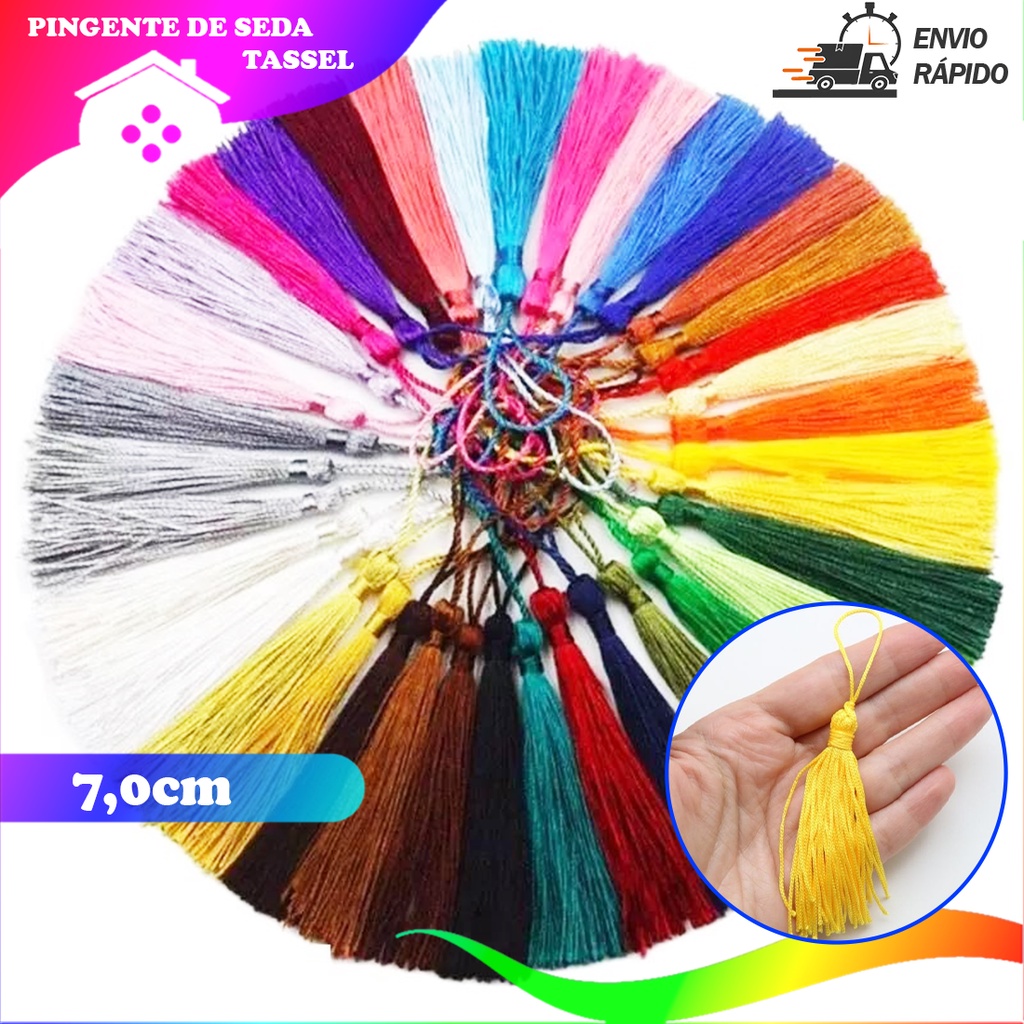 Mix Pingente De Seda Tassel - 7.0 Cm Pct C/100 Unid. em Oferta na Shopee