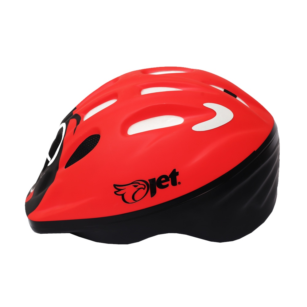 Capacete Infantil Jet Tomcat Bike Skate Ciclismo Patins Patinete Ladybug Vermelho/Preto Ajuste Tam