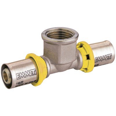 Tee Femea P/Gas 20Mm X 1/2 Multi Gás, Emmeti