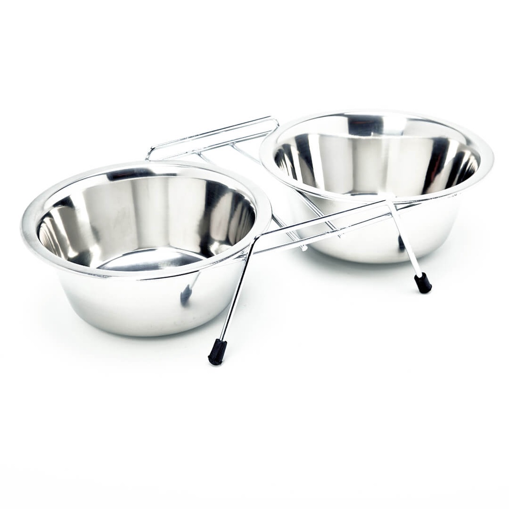 Comedouro Bebedouro Tigela Duplo Inox para Cachorros e Gatos N°2 360ml  Cada Lado Chalesco em Oferta na Shopee