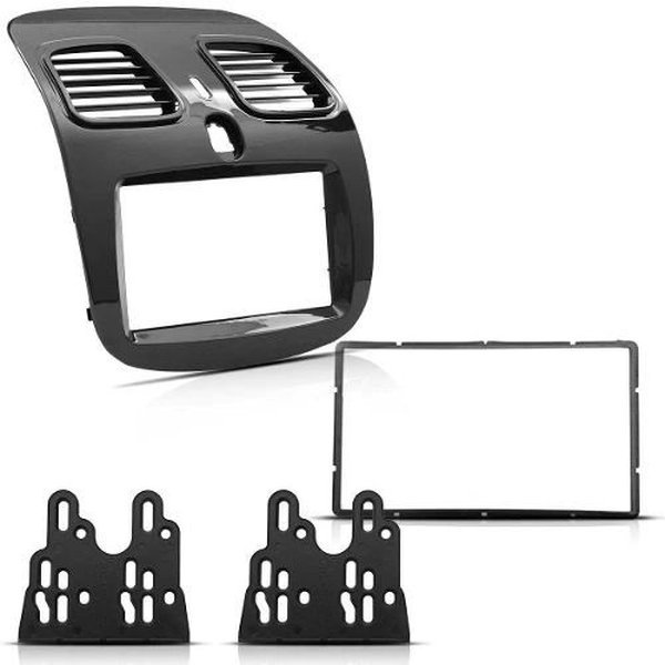 Moldura Painel 2 Din Fiat Gran Grand Siena, Palio Sporting - Grafite Escuro Brilhante em Oferta na Shopee