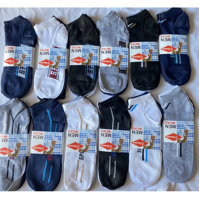 KIT 12 PARES de Meias Soquete Masculinas Cores Variadas 40-46