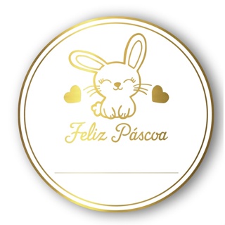 Adesivo Feliz Páscoa Coelinho - Hot Stamping - Dourado - 40 unidades - Stickr em Oferta na Shopee