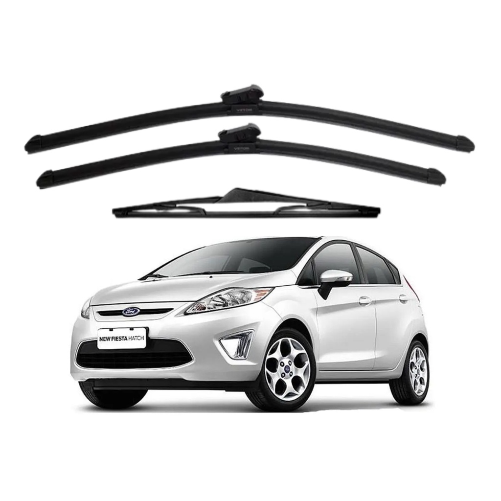 Kit Palheta Limpador Parabrisa Dianteiro + Traseiro Fiesta Mexicano 2012 á 2018 em Oferta na Shopee