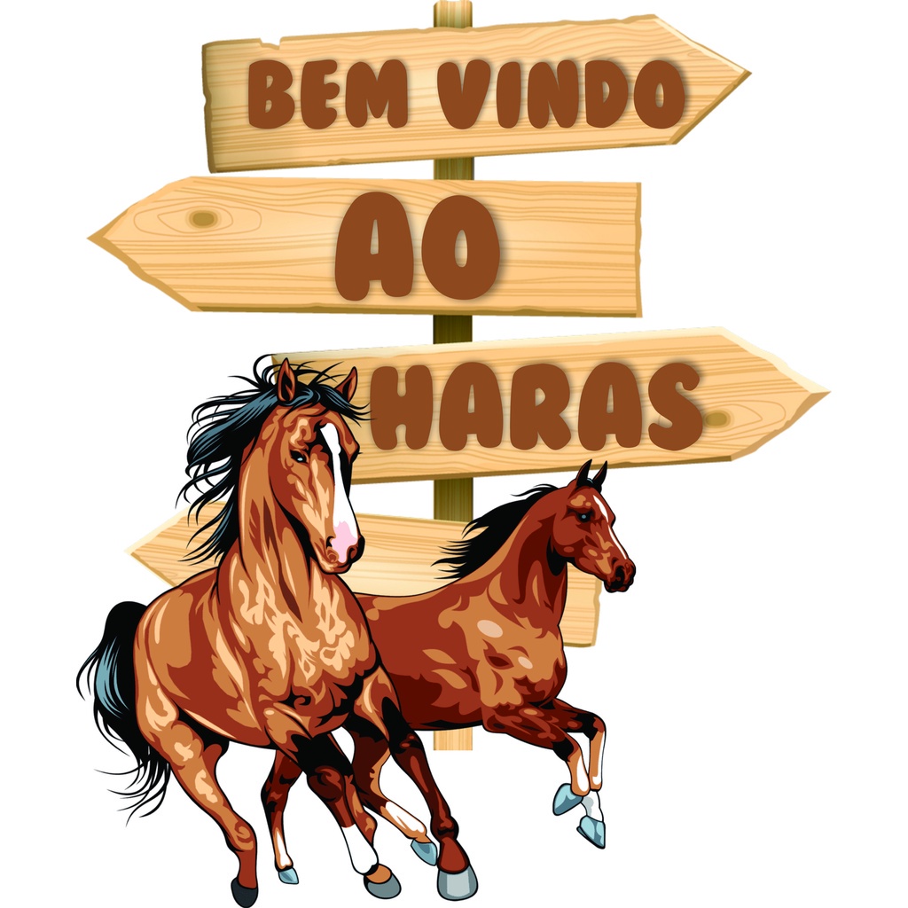 Display de Chão placa seta - Haras MDF TOTEN FESTA CAVALO DECORAÇÃO