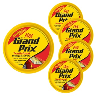 Cera em Pasta Tradicional Lata 200g Grand Prix 5 unidades - Cera Automotiva Auto Brilho Proteção UV em Oferta na Shopee