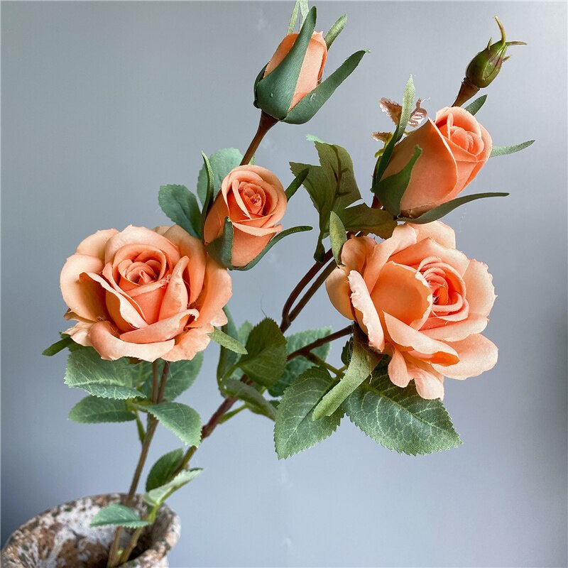Rosas Vívidas Artificiais/Elegante Flores Falsas De Champanhe/Bouquet De  Seda Delicado Para Decoração De Casa E Festa - Escorrega o Preço