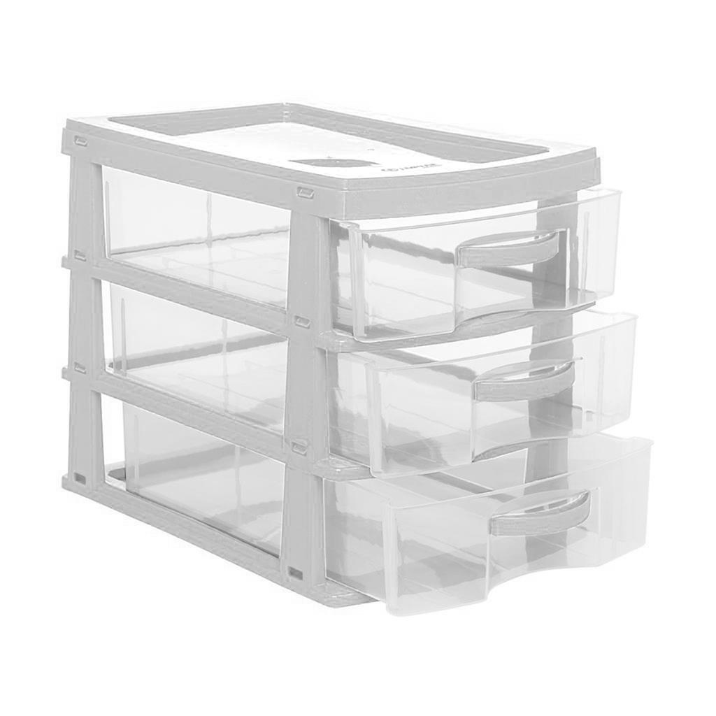 Gaveteiro De Mesa Com 3 Gavetas - Jaguar Plasticos em Oferta na Shopee