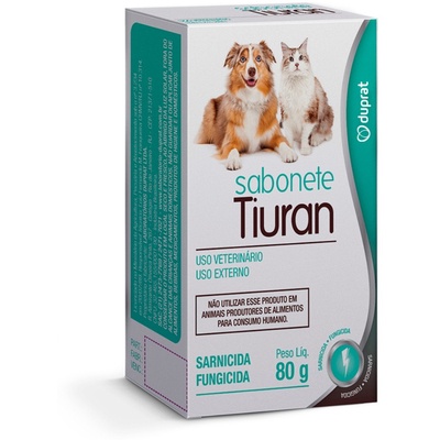 Sabonete Tiuran 80g Sarnicida, Fungicida e Micoses Para Cães e Gatos