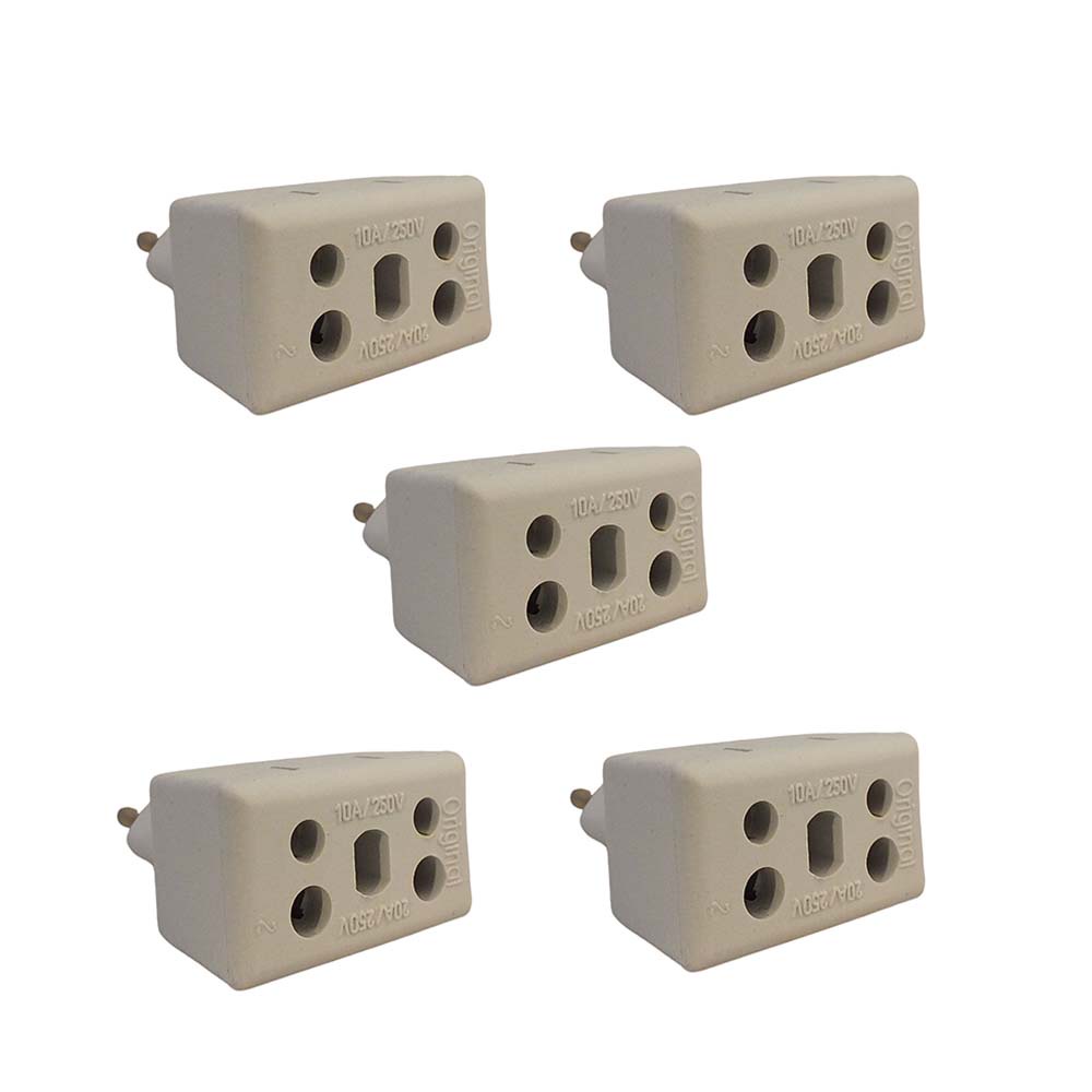 Kit com 05 T de energia 10 e 20A tomadas novas e antigas