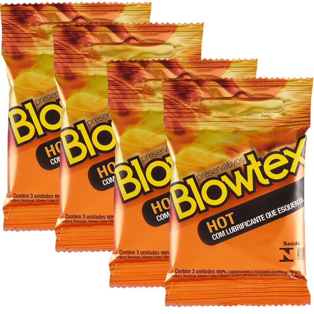 Kit 4 Pacotes Preservativo Blowtex Hot C/ 3 Unidades Cada em Oferta na Shopee