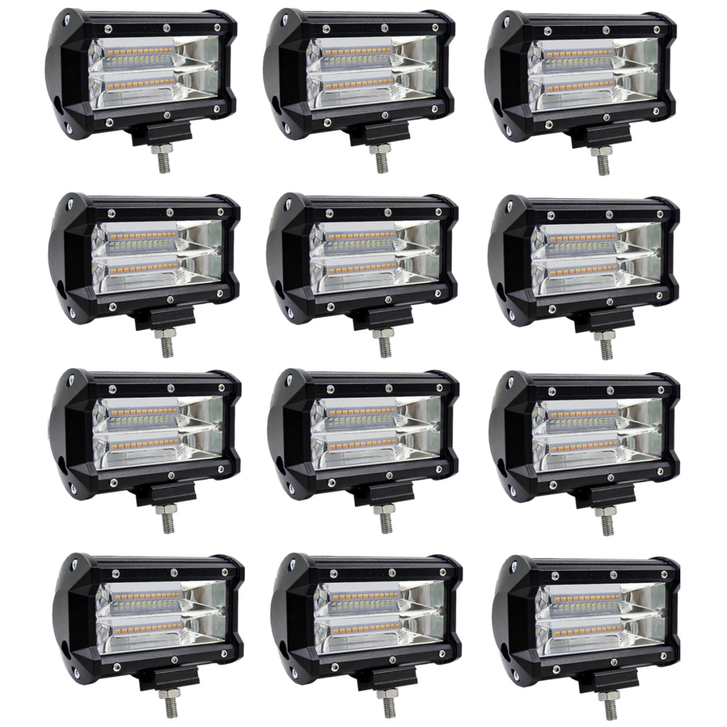 12 Farol de Milha LED 72W LE-6769 Trator jeep 4x4 caminhonete picape