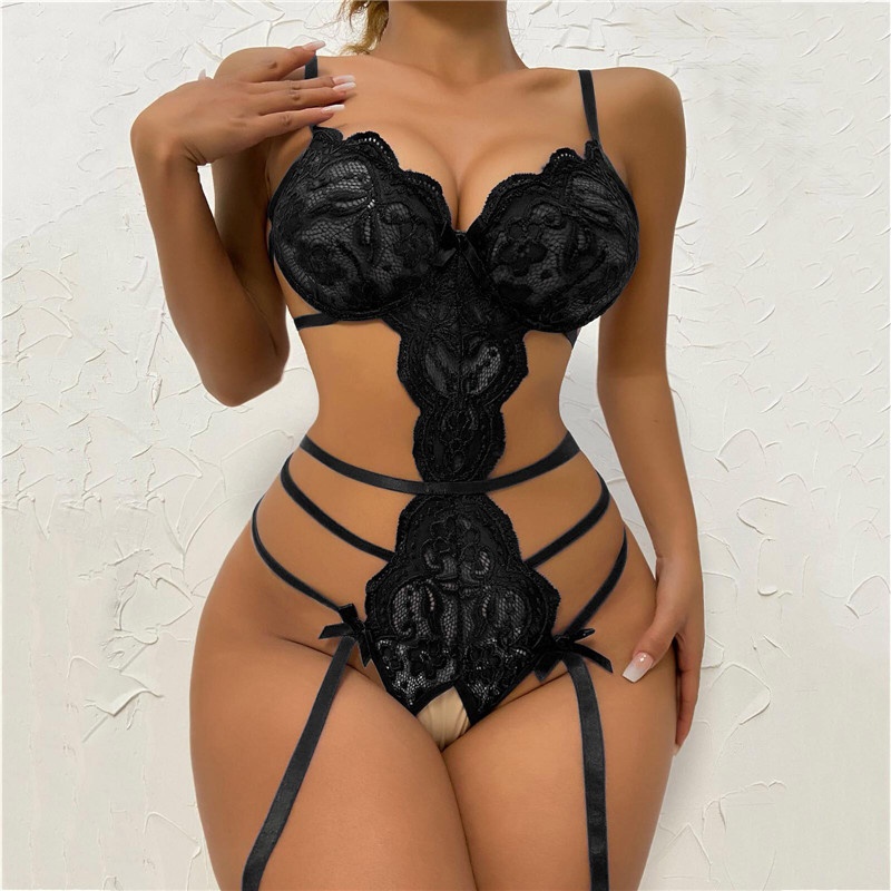 Body Feminino De Renda Lingerie Body Rendado Calcinha Aberta Traje Noturno Roupa Intima Sexy