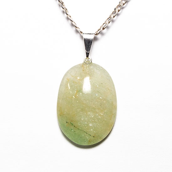 Colar Cabochão Oval Pedra Onix Verde Natural Pino Prateado