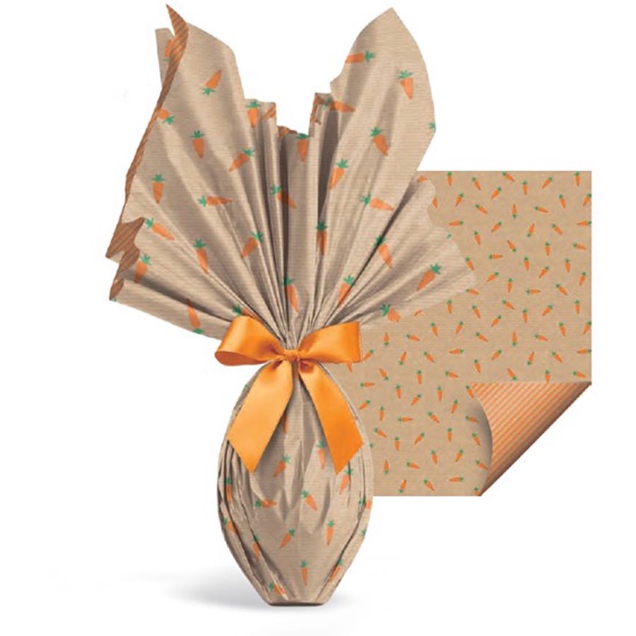 Folha para Ovos de Páscoa Papel Kraft Cenourinha - 69 x 89 cm - 5 unidades - Cromus Páscoa - Rizzo em Oferta na Shopee