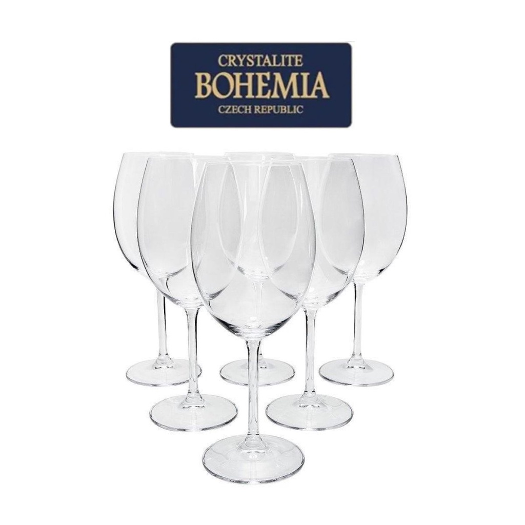 Jogo de 4 e 6 Taças Para Vinho Tinto Branco Gastro Titânio Bohemia C/Saca Rolhas Abridor De Aço Inox
