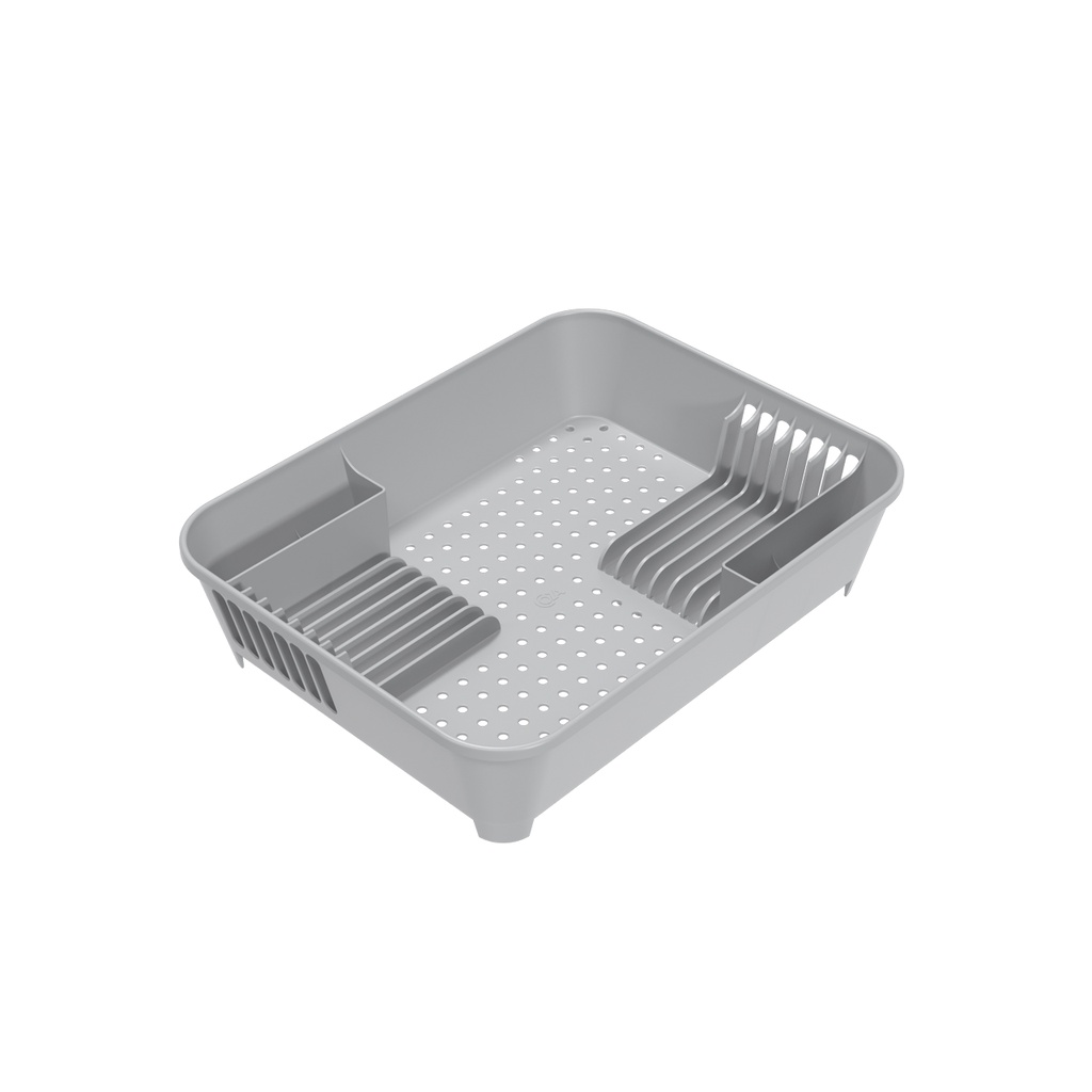 Escorredor De Louças 14 Pratos Coza Basic 45 cm x 35 cm x 18 cm Cinza Frio - Home & Living
