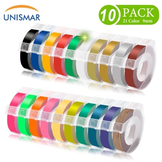 10 Rolos Fita De Embossing Label Compatível Para Motex E-101-303 & DYMO 1880 12965 Maker | 9mm x 3m Efeito À Prova em Oferta na Shopee