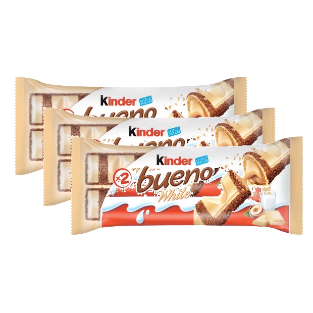 kit 3 BOMBOM WAFER KINDER BUENO WHITE PACOTE 39G 2 UNIDADES