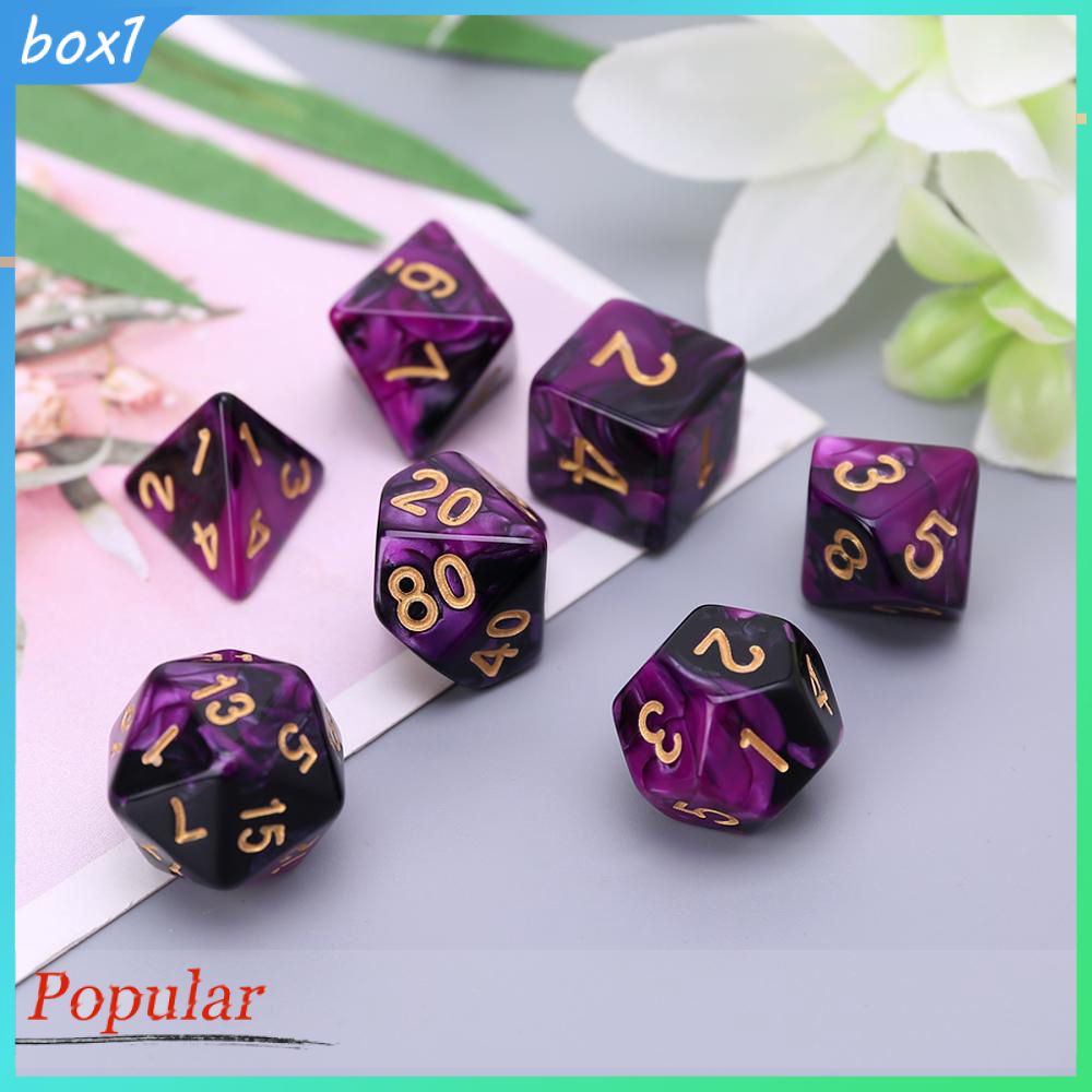 7PCS/Conjunto De Dados Poliedrais Para DnD RPG 4 6 8 10 12 20 D4-D20