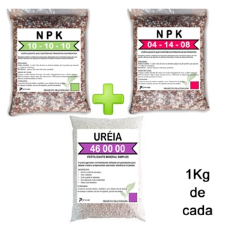 KIT Fertilizante NPK 10.10.10 | 04.14.08 e UREIA agrícola. em Oferta na Shopee
