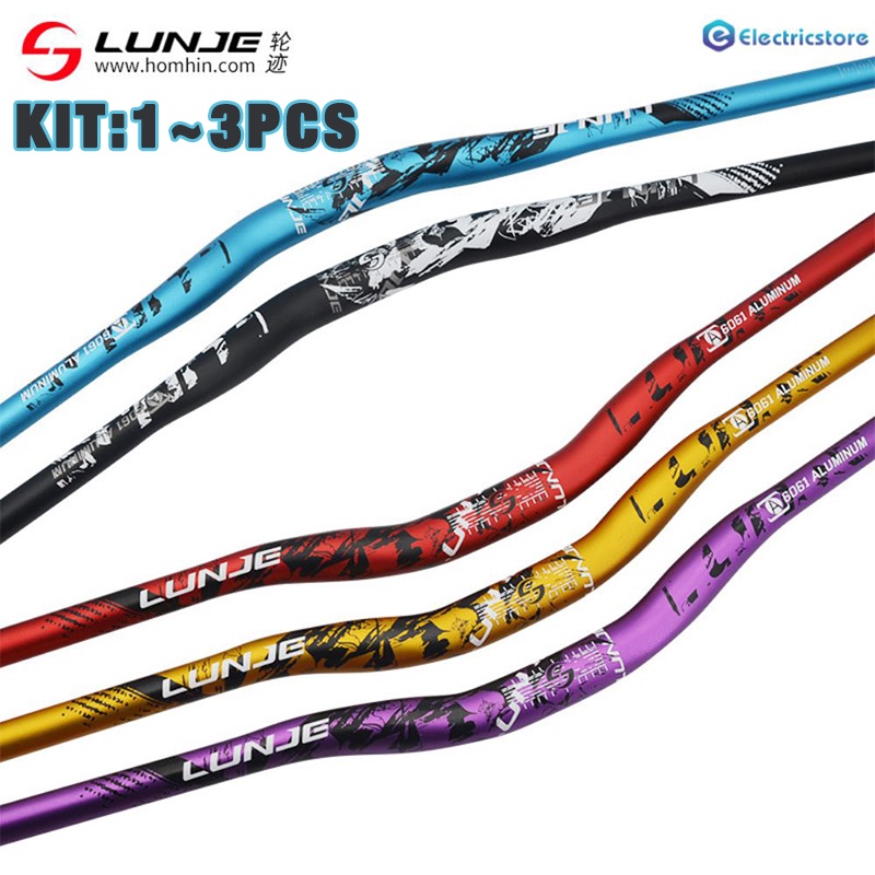 (entrega hoje) LUNJE Guidão De Bicicleta De Liga De Alumínio 318mm780mm MTB Barra Estrada Preto Vermelho Bule Gold Purple -ele.br em Oferta na Shopee