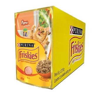 Caixa 15un Ração Úmida Sachê Friskies Gatos Adultos Peru ao Molho 85g em Oferta na Shopee