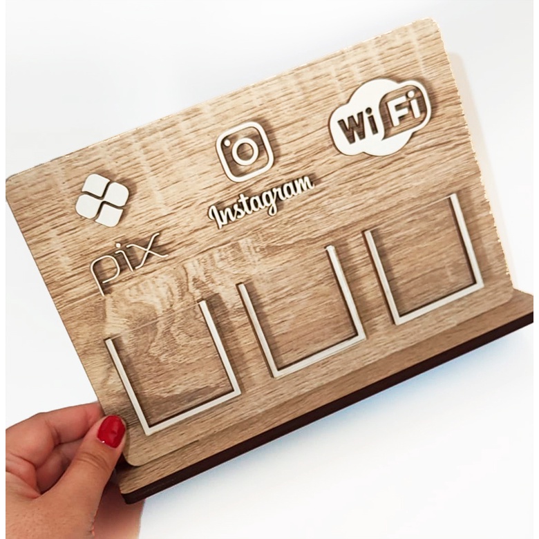 Placa display para QR code PIX WIFI INSTAGRAM