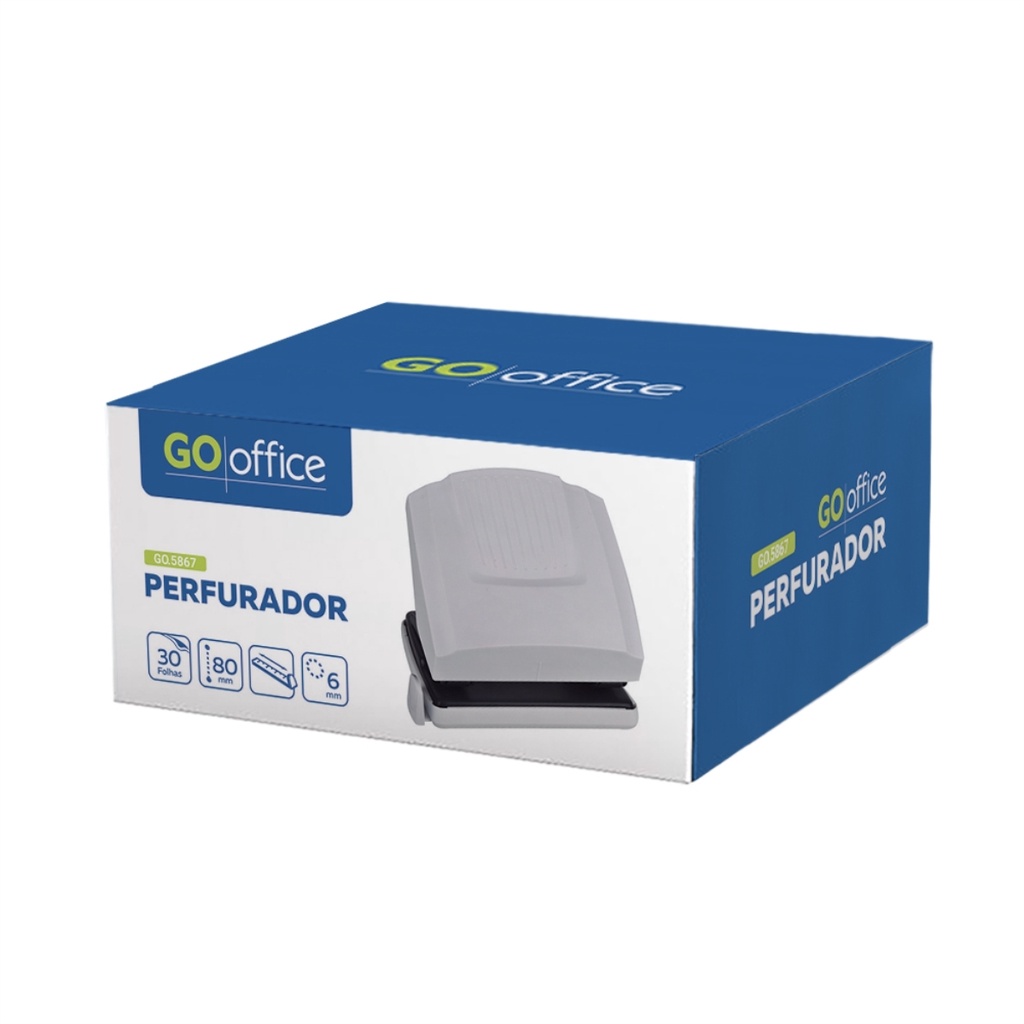 PERFURADOR PARA PAPEL 2 FUROS 30 FOLHAS GO5867 - GO OFFICE