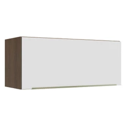 Armário Aéreo Madesa Lux 80 cm 1 Porta Basculante - Rustic/Branco Veludo