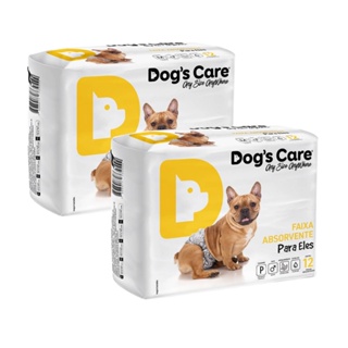 Kit Fralda Higiênica Pet p/ Cães Macho Dogs Care Tam P 24 Un em Oferta na Shopee