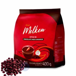 Chocolate em Gotas Meio Amargo Melken 400g em Oferta na Shopee