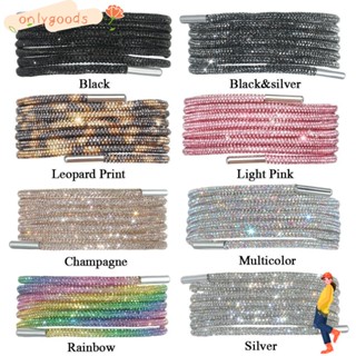 OYY 1PC Rhinestone ShoeLaces Luxo Cruzado Trançador De Fita De Cordas Brilhantes