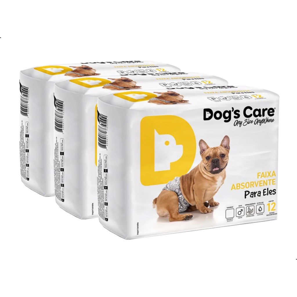 Fralda Descartável Higiênica P/cães Macho Dogs Care 36 Un M