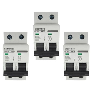 Kit 3 Disjuntor 32A Amperes Bipolar Curva C Eletromec em Oferta na Shopee