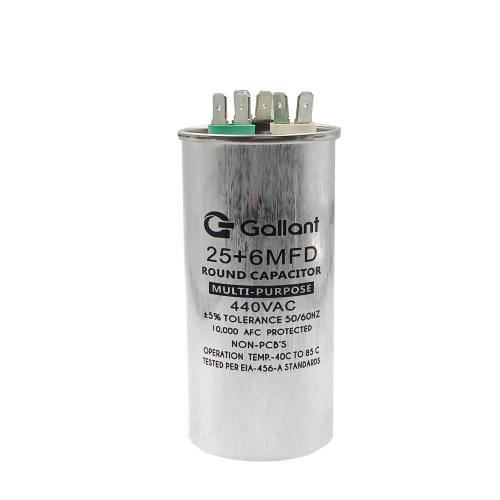 Capacitor CBB65 Gallant 25+6mf +-5% 440 VAC GCP60D25A-IX400