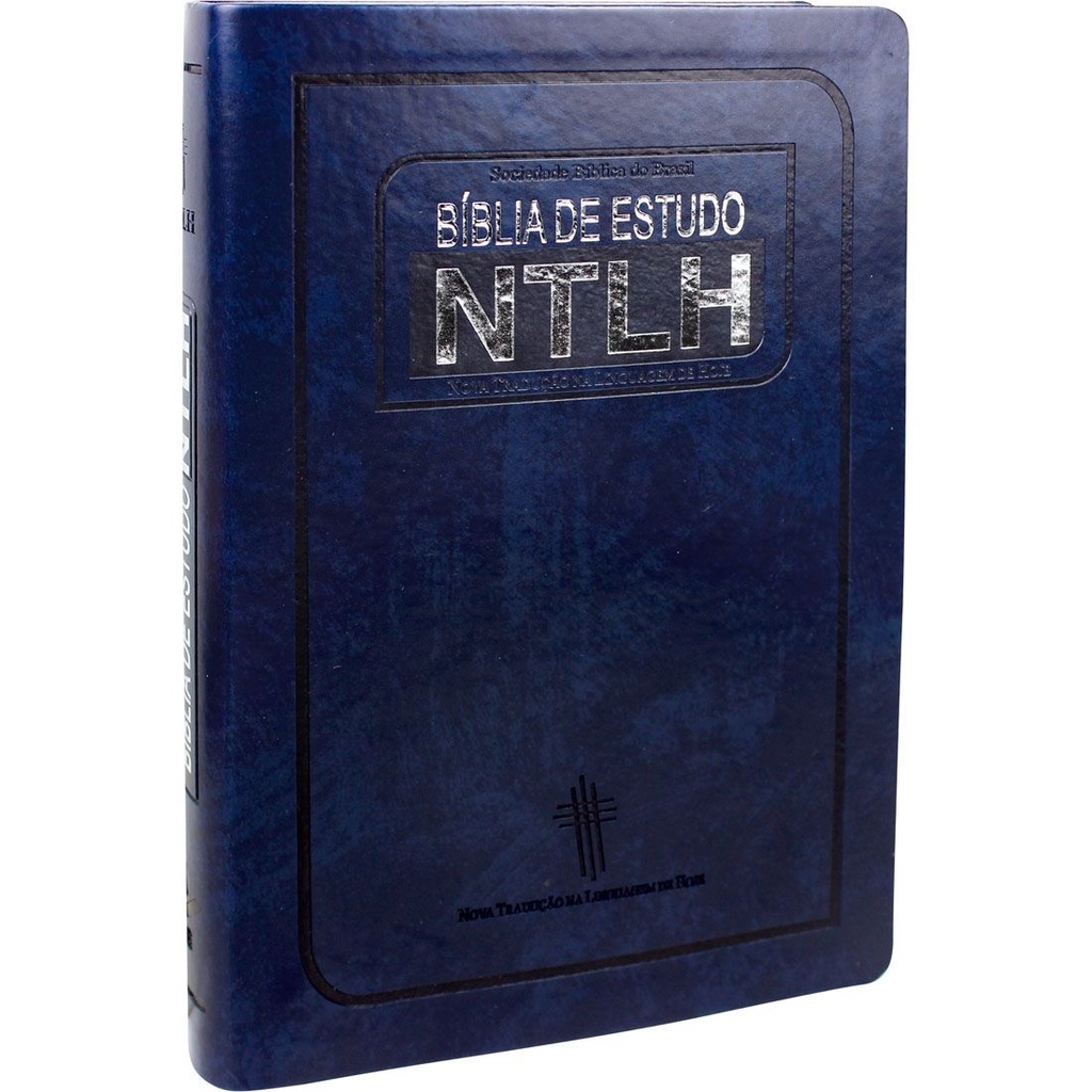 Bíblia de Estudo NTLH | Capa Luxo Azul em Oferta na Shopee