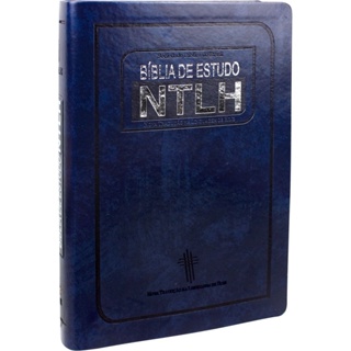 Bíblia de Estudo NTLH | Capa Luxo Azul em Oferta na Shopee