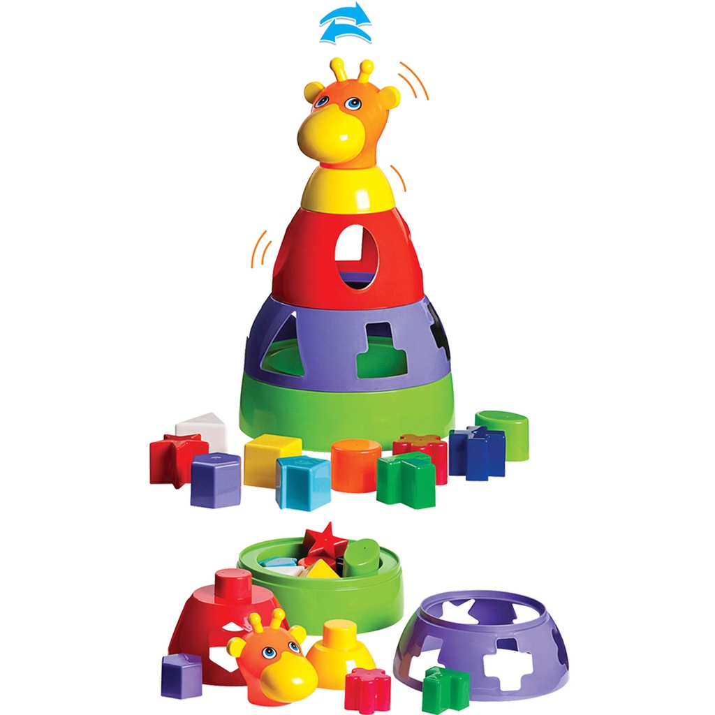 Brinquedo para Bebê Educativo 1 ano Girafa Didática