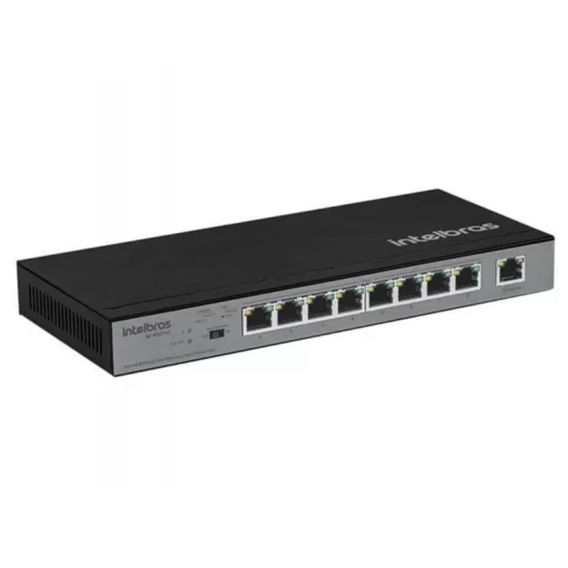 Switch 9 Portas Fast, Intelbras, SF 900 PoE, Preta