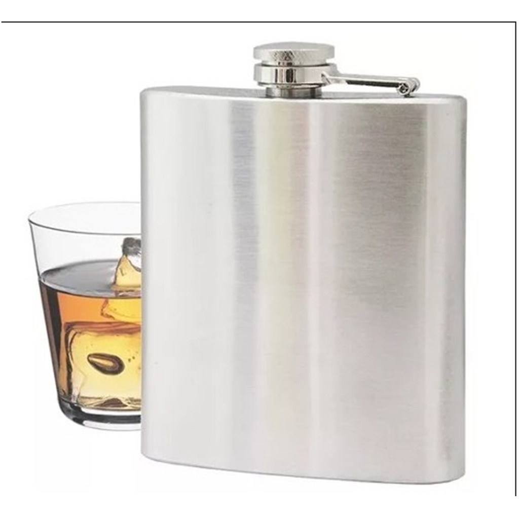Cantil Em Aço Inox 200 Ml Porta Bebidas Whisky/vodka/rum -ok