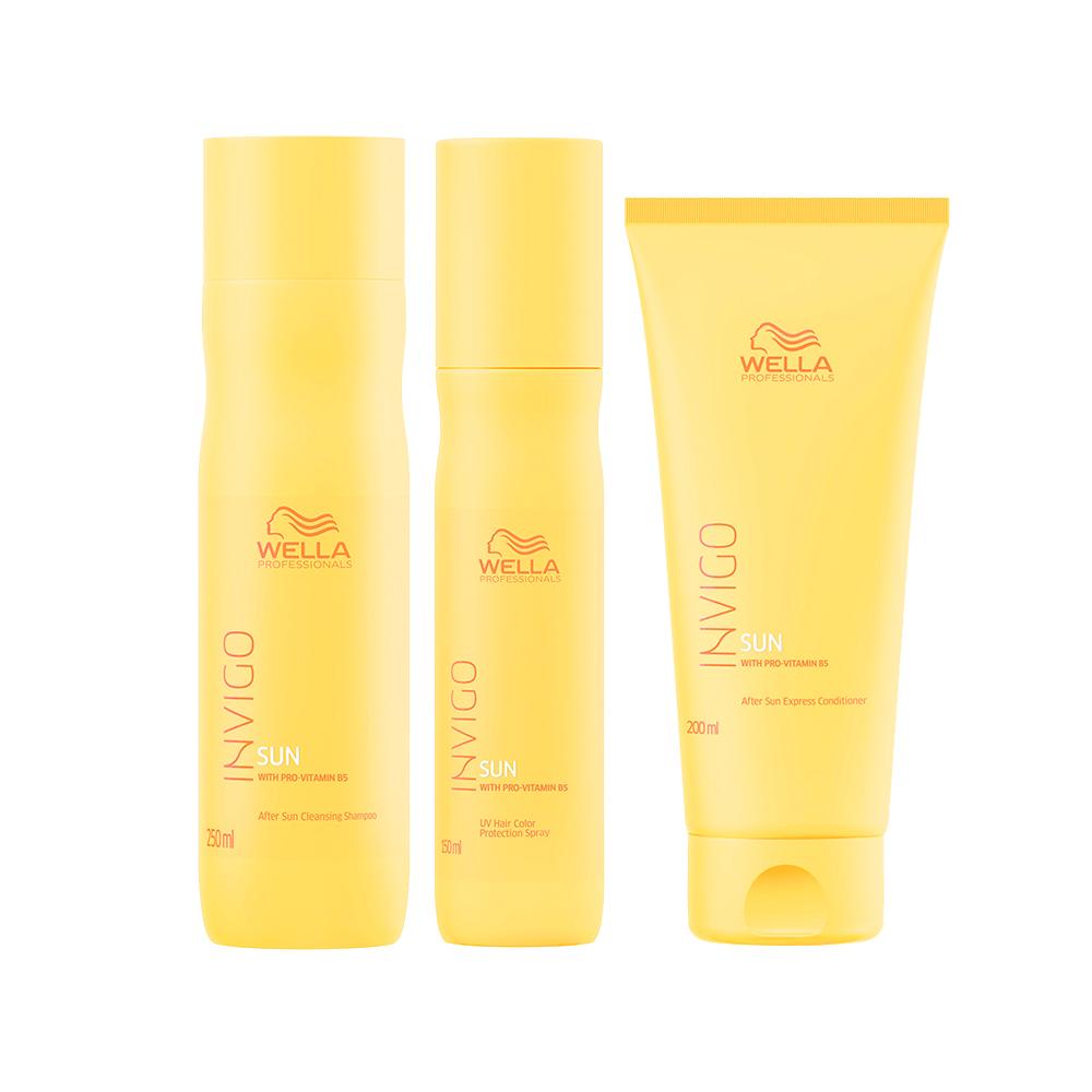 Kit Wella Professional Invigo Sun - Shampoo e Condicionador e Leave In em Oferta na Shopee