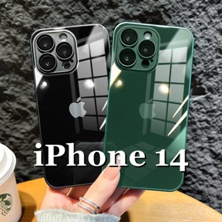 Capa De Celular De Vidro Temperado De Luxo Luxuoso Para iPhone 14 Plus 13 14 Pro MAX Silicone Líquido Com Película De Lente À Prova De Choque
