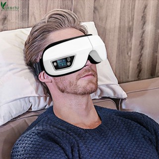 Massageador De Olhos 6D Smart Airbag Vibração Instrumento De Cuidados Com Os Compressor Quente Bluetooth Óculos De Massagem Para Bolsa & Rugas