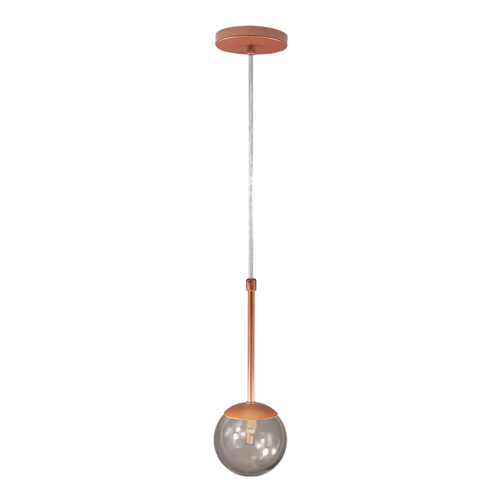 Pendente Globo Esfera de Vidro 12cm - BRONZE - Vidro Fumê
