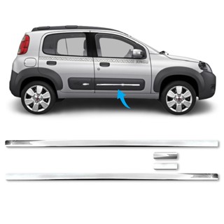Jogo Friso Lateral Cromado Mod. Original Uno Evo Way 2010 a 2022