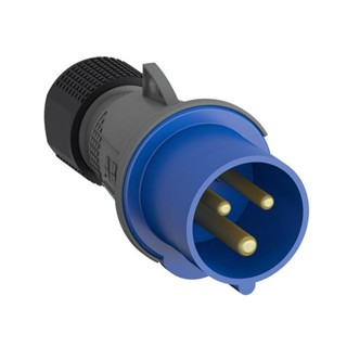 Plug Industrial Macho 2P+T 32A 200/250V 6H IP44 Azul Abb